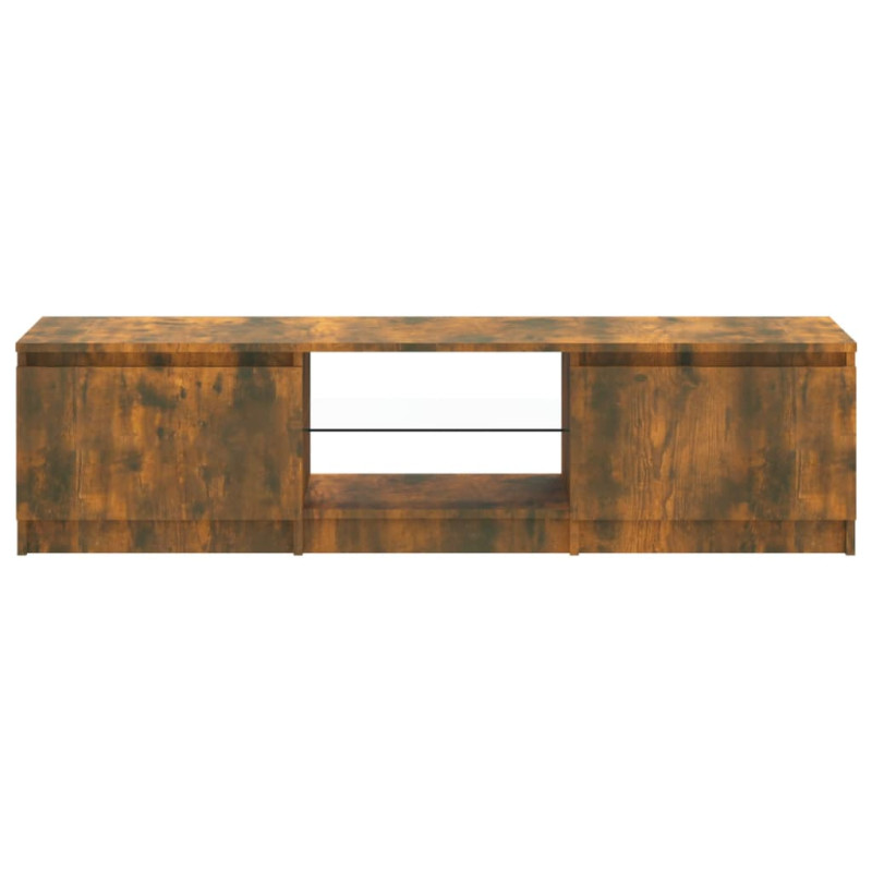 Szafka pod TV, z LED, przydymiony dąb, 140 x 40 x 35,5 cm