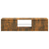 Szafka pod TV, z LED, przydymiony dąb, 140 x 40 x 35,5 cm