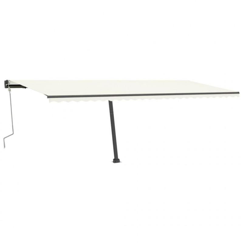 Wolnostojąca, ręcznie zwijana markiza, 600x300 cm, kremowa