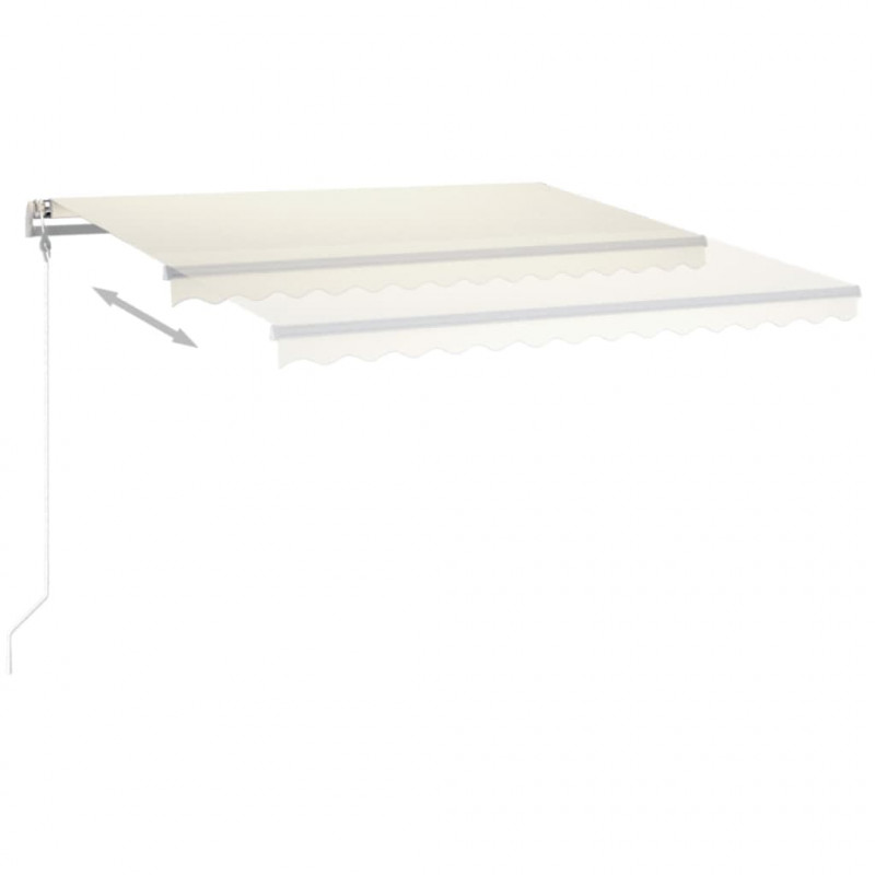 Ręcznie zwijana markiza z LED, 4x3 m, kremowa