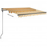 Ręcznie zwijana markiza z LED, 300 x 250 cm, żółto-biała