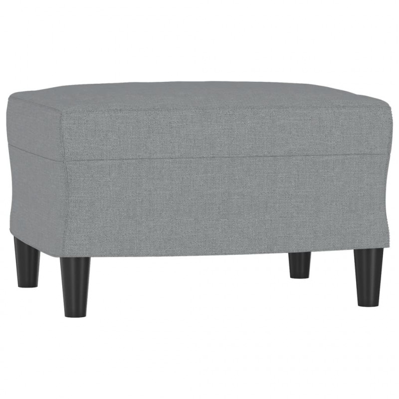3-osobowa sofa z podnóżkiem, jasnoszara, 180 cm, tkaniną