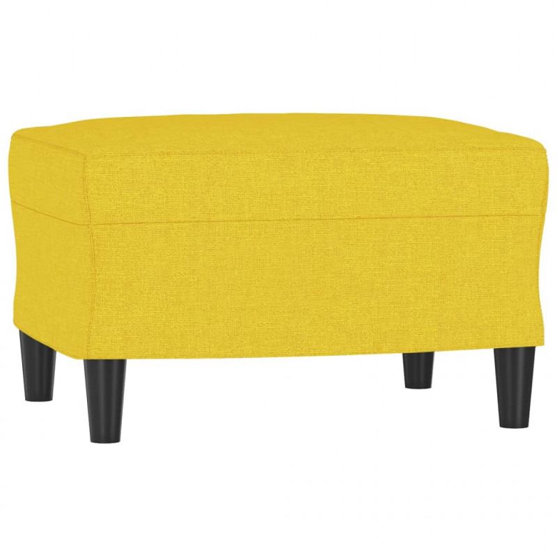 3-osobowa sofa z podnóżkiem, jasnożółty, 180 cm, tkaniną