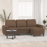 3-osobowa sofa z podnóżkiem, brązowy, 180 cm, tkaniną