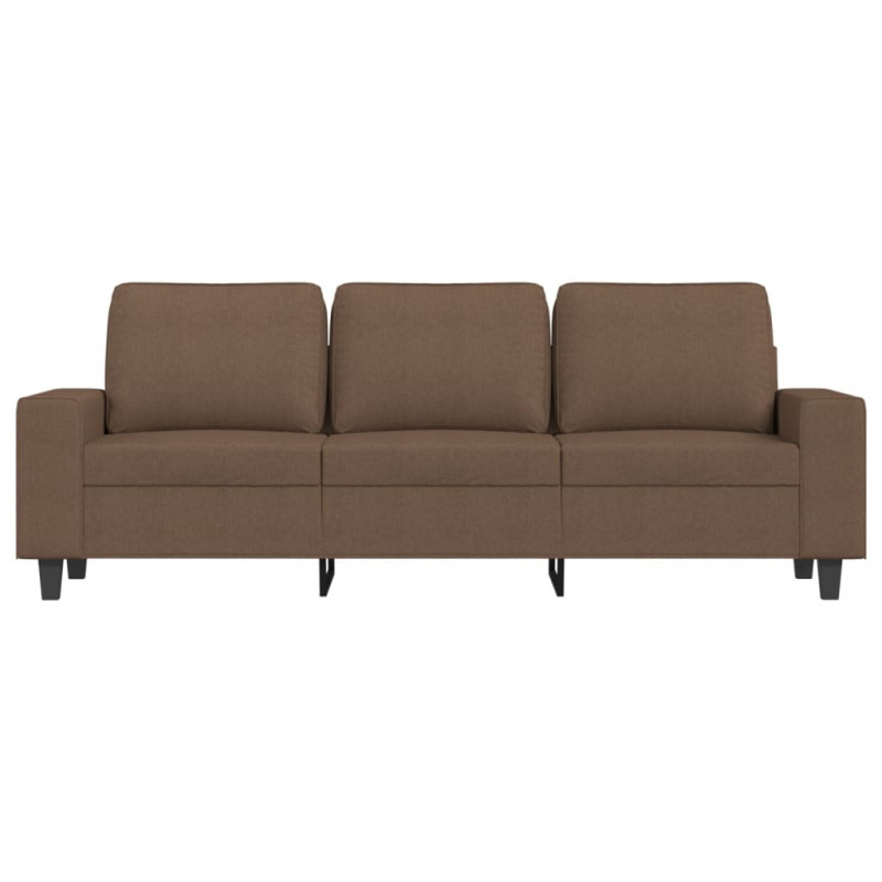 3-osobowa sofa z podnóżkiem, brązowy, 180 cm, tkaniną