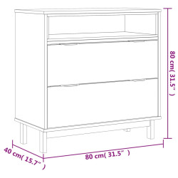 Komoda FLAM, 80x40x80 cm, lite drewno sosnowe