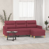 3-osobowa sofa z podnóżkiem winna czerwień 180 cm, tkaniną