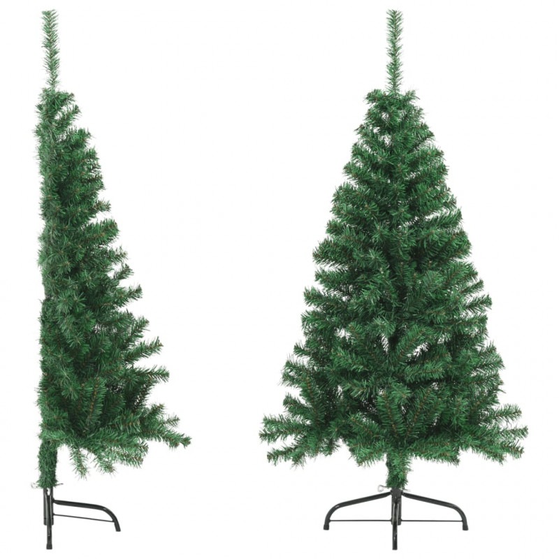 Sztuczna choinka ze stojakiem, połówka, zielona, 120 cm, PVC