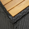 Ławka ogrodowa ze schowkiem, 120 cm, polirattan, czarna