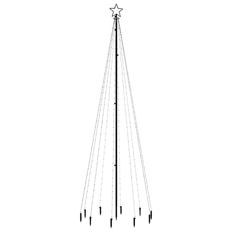 Choinka z kołkiem gruntowym, 310 ciepłych białych LED, 300 cm