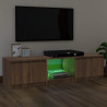Szafka pod TV, z LED, brązowy dąb, 140 x 40 x 35,5 cm