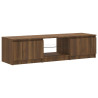 Szafka pod TV, z LED, brązowy dąb, 140 x 40 x 35,5 cm