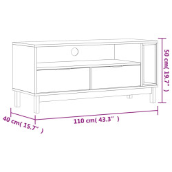 Szafka pod TV FLAM, 110x40x50 cm, lite drewno sosnowe