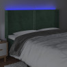 Zagłówek do łóżka z LED, ciemnozielony 183x16x118/128cm aksamit