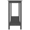 Stolik konsolowy, szary, 110x40x80 cm, lite drewno sosnowe