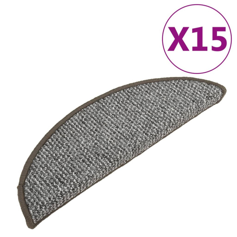 Nakładki na schody, 15 szt., szare, 65x21x4 cm
