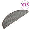 Nakładki na schody, 15 szt., szare, 65x21x4 cm