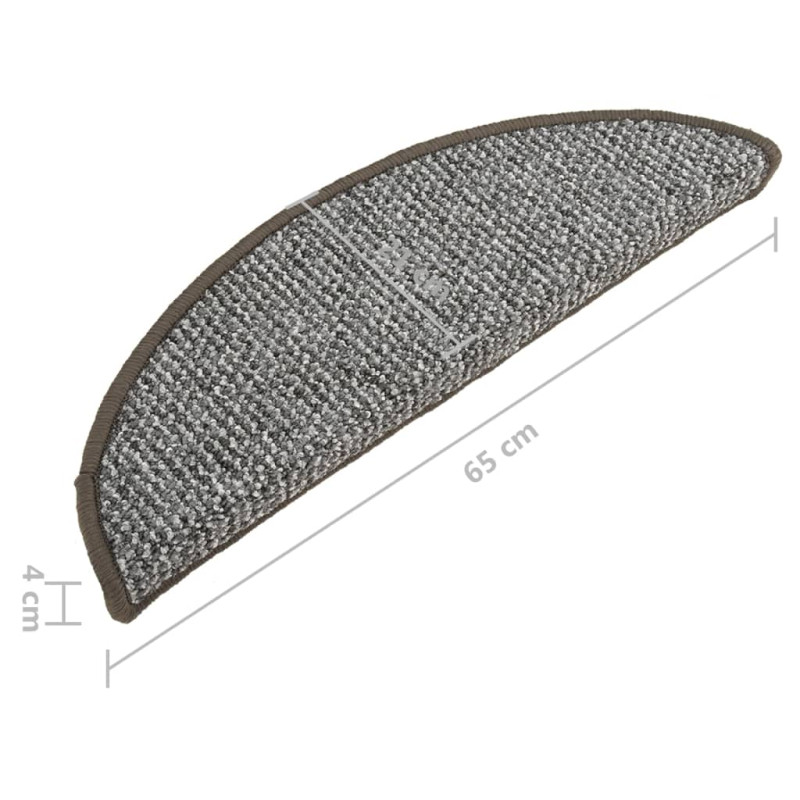 Nakładki na schody, 15 szt., szare, 65x21x4 cm