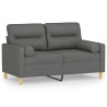 2-osobowa sofa z poduszkami, ciemnoszara, 120 cm, tkanina