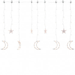 Lampki świąteczne z gwiazdkami i księżycami, na pilota, 345 LED