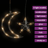 Lampki świąteczne z gwiazdkami i księżycami, na pilota, 345 LED
