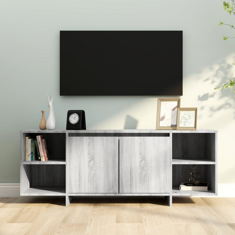 Szafka pod TV, szary dąb sonoma, 130x35x50 cm