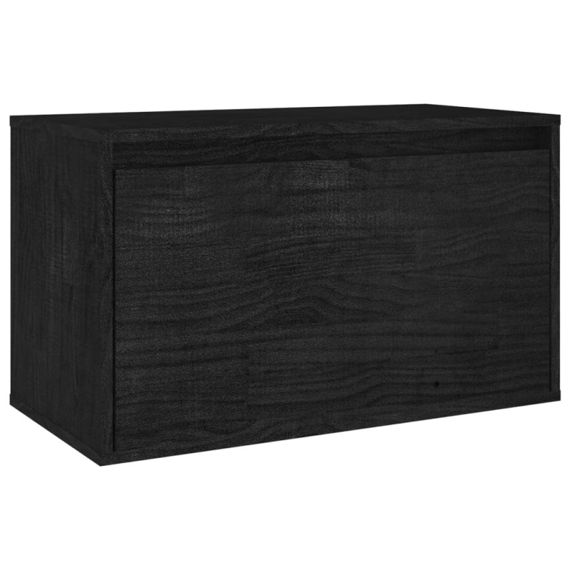 Szafki pod TV, 7 szt., czarne, lite drewno sosnowe