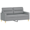 2-osobowa sofa z poduszkami, jasnoszara, 140 cm, tkanina