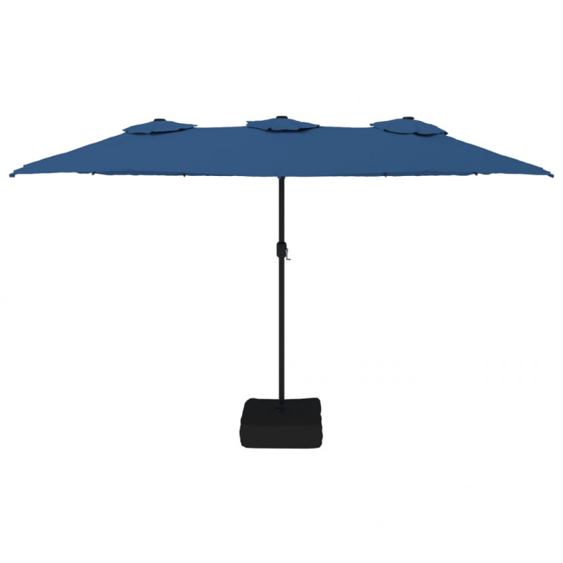 Podwójny parasol ogrodowy, niebieski, 449x245 cm