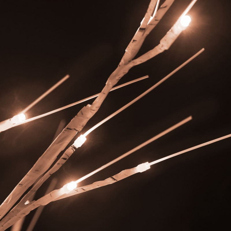 Brzoza z oświetleniem, 48 ciepłych białych LED, 120 cm