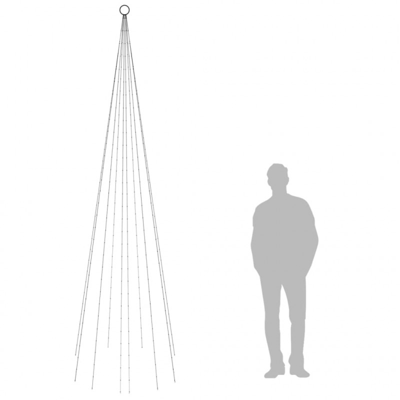 Choinka do montażu na maszcie, 310 zimnych białych LED, 300 cm