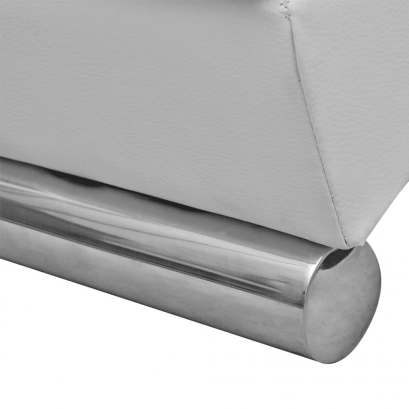 Szezlong, biały, sztuczna skóra