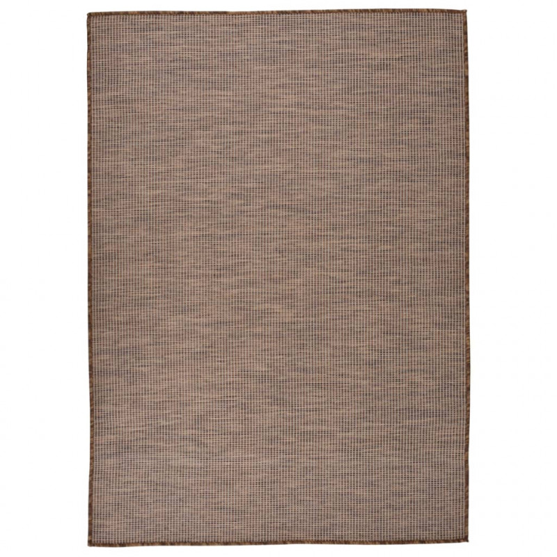 Dywan zewnętrzny o płaskim splocie, 140x200 cm, brązowy