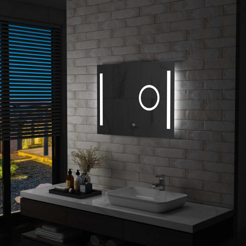 Lustro łazienkowe z LED i czujnikiem dotykowym, 80x60 cm