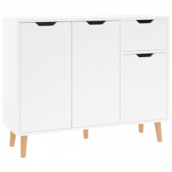 Szafka, biała z połyskiem, 90x30x72 cm, materiał drewnopochodny