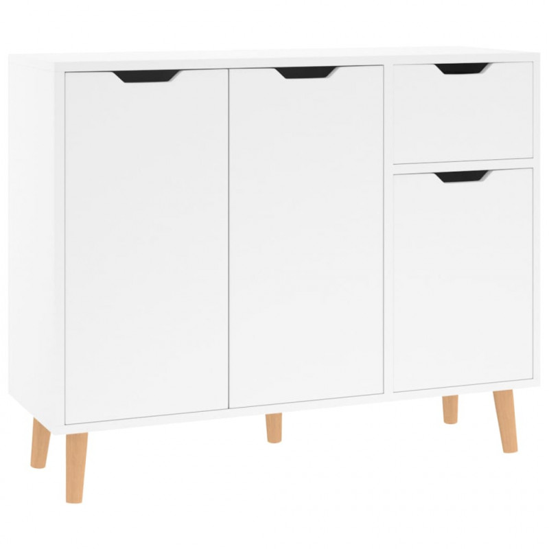 Szafka, biała z połyskiem, 90x30x72 cm, materiał drewnopochodny