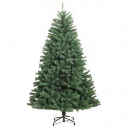 Sztuczna choinka zawiasowa ze stojakiem, zielona, 210 cm