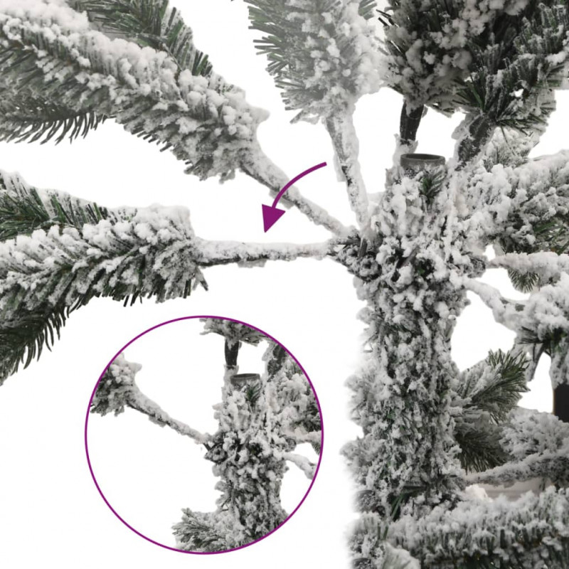 Sztuczna choinka zawiasowa, ośnieżona, 210 cm
