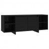 Szafka pod TV, czarna, 130x35x50 cm, materiał drewnopochodny