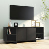 Szafka pod TV, czarna, 130x35x50 cm, materiał drewnopochodny