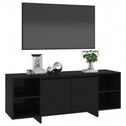 Szafka pod TV, czarna, 130x35x50 cm, materiał drewnopochodny