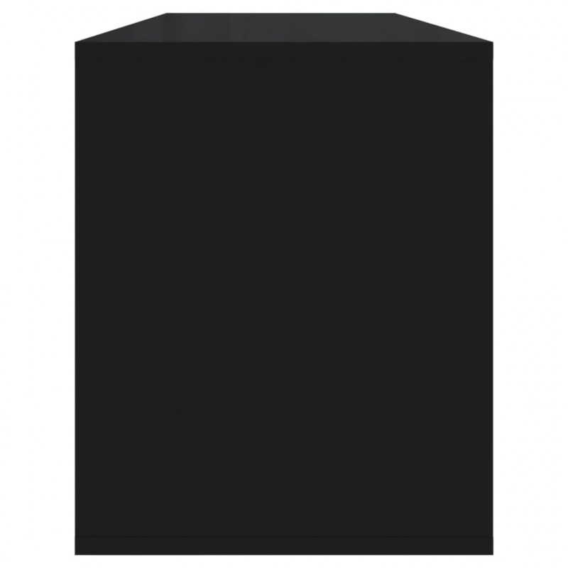 Szafka pod TV, czarna, 130x35x50 cm, materiał drewnopochodny