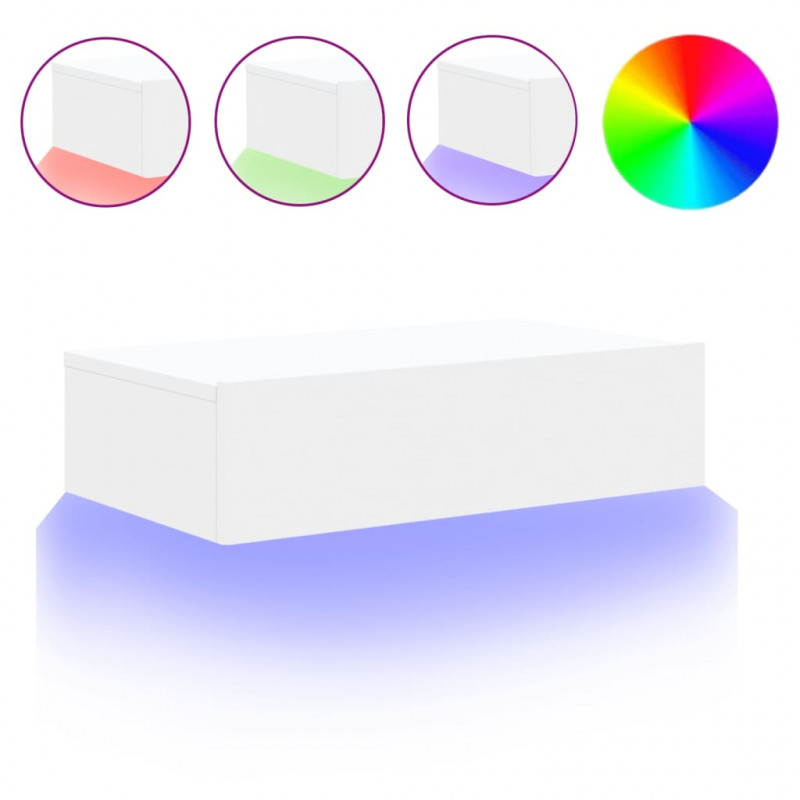 Szafka telewizyjna z LED, biała, 60x35x15,5 cm