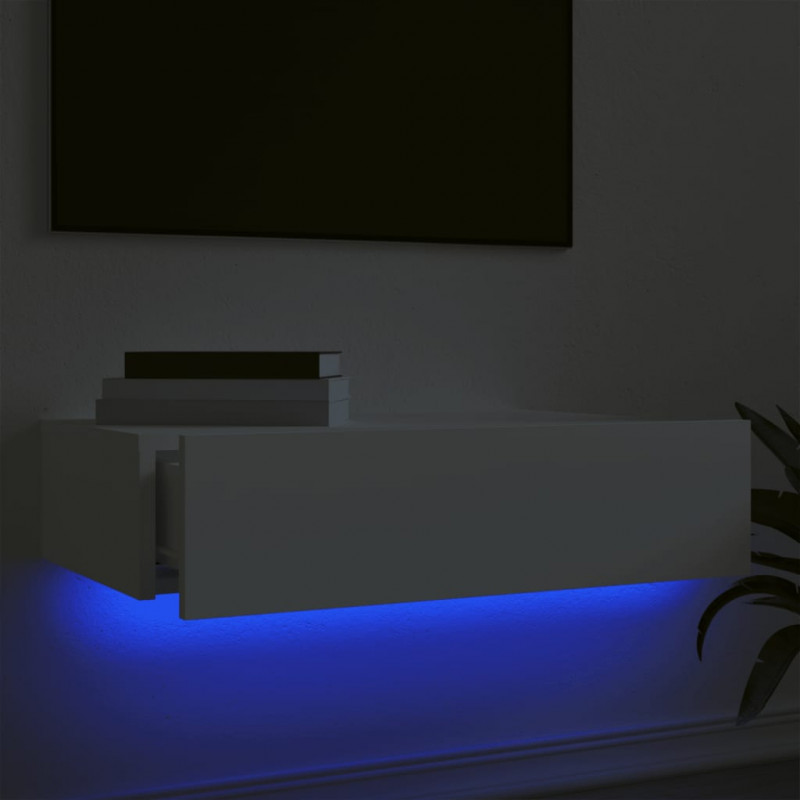 Szafka telewizyjna z LED, biała, 60x35x15,5 cm
