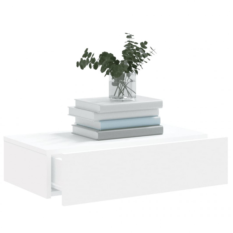 Szafka telewizyjna z LED, biała, 60x35x15,5 cm