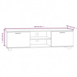 Szafka pod TV, dąb sonoma, 140x40,5x35 cm