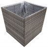Donica ogrodowa, szara, 80x80x80 cm, rattan PE