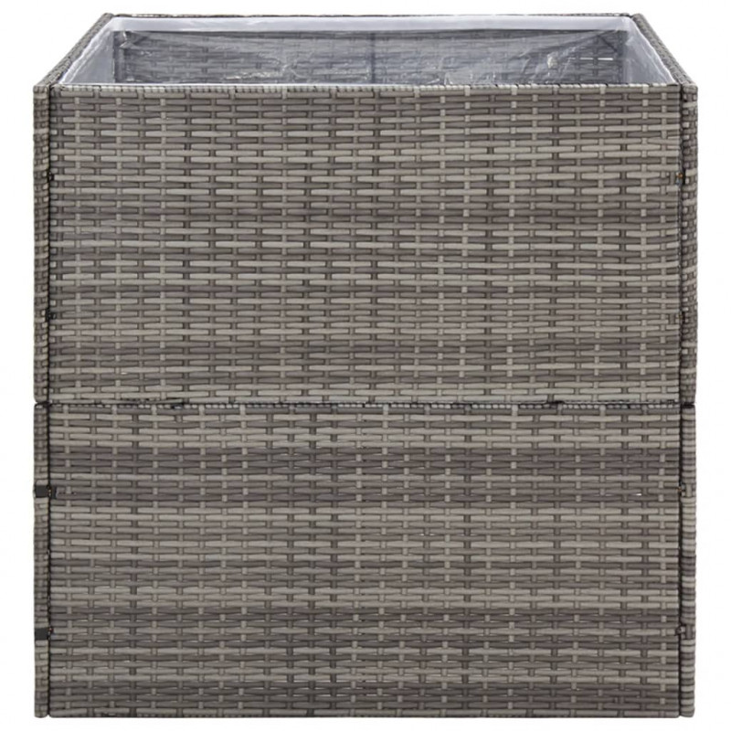 Donica ogrodowa, szara, 80x80x80 cm, rattan PE