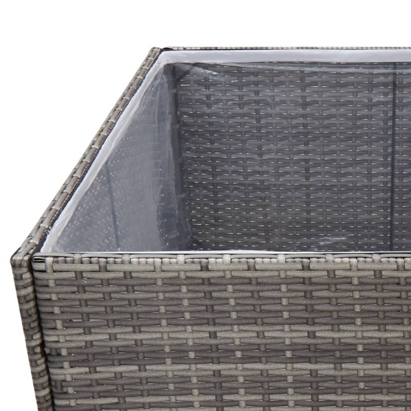 Donica ogrodowa, szara, 80x80x80 cm, rattan PE
