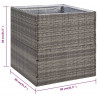 Donica ogrodowa, szara, 80x80x80 cm, rattan PE